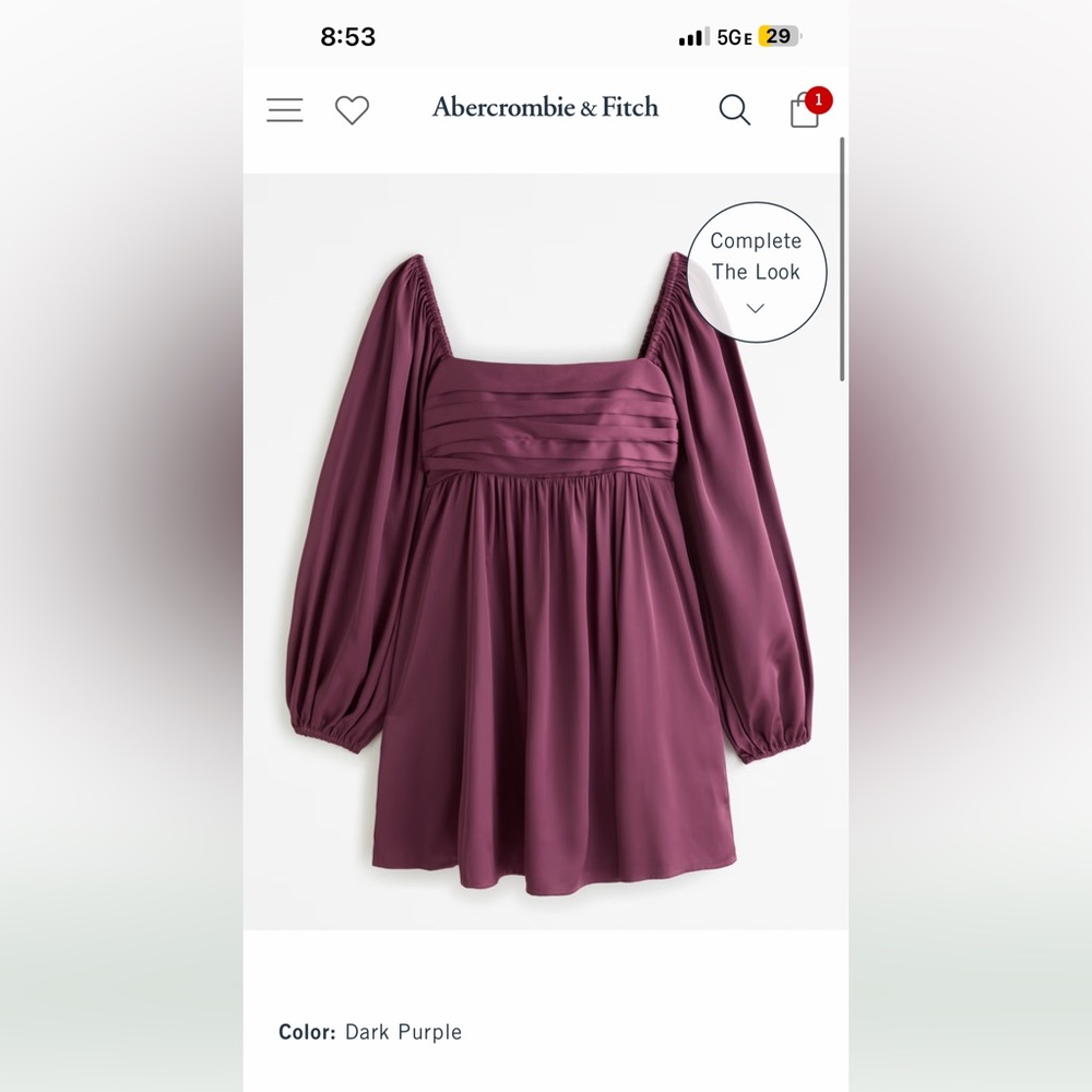 Emerson Satin Long-Sleeve Mini Dress